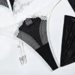 Wholesale Ladies Panties and Bra Set in Black and White Lace Panty Show Wholesale Ladies Panties and Bra Set in Black and White Lace Panty Show