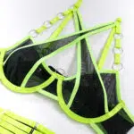 Ensemble soutien-gorge et culotte modernes Lime, vente en gros, avec soutien-gorge porte-jarretelles