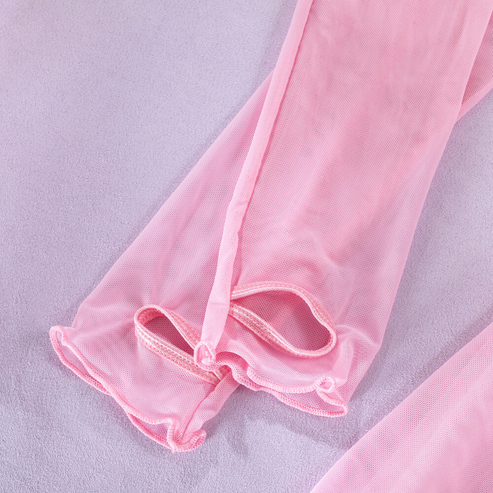 Grossistförsäljning rosa korsetttopp med nätärmar Detaljer Visa