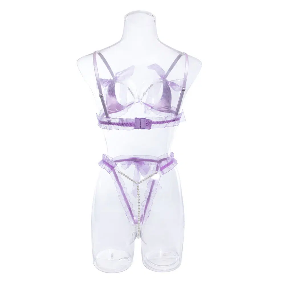 Wholesale Purple Pearl Bra and Underwear Set in Tulle Back. View Wholesale Purple Pearl Bra and Underwear Set in Tulle Back. View