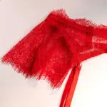 Engros rød sexet blonde bh og trusser sæt med fjer detaljer52