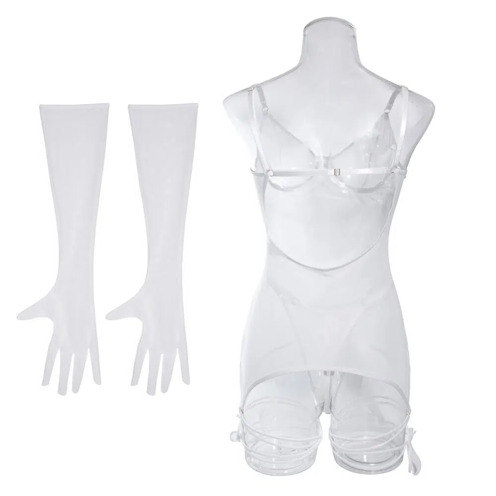 Wholesale Sheer Mesh Chemise Set for Wedding Night Back View