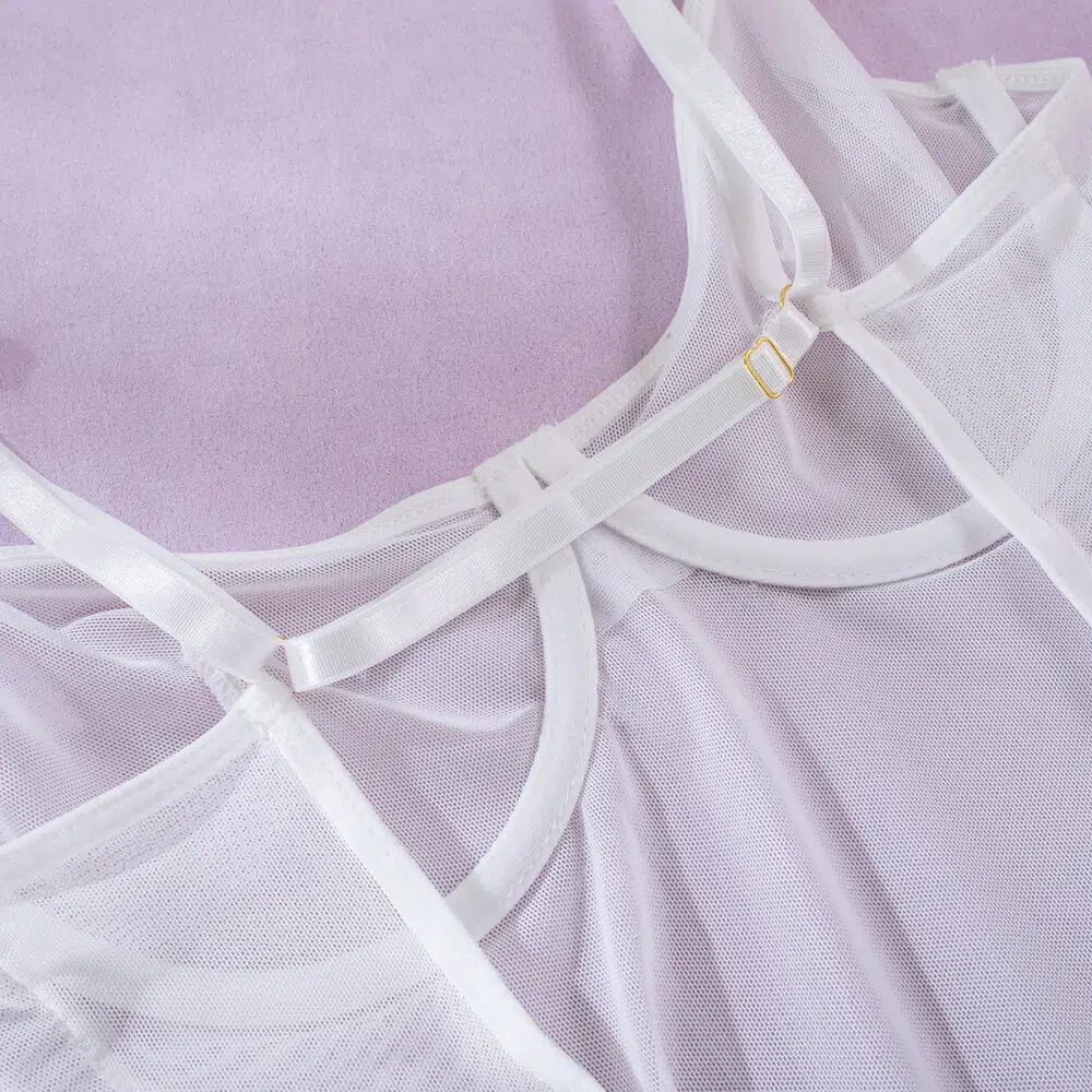 Wholesale Sheer Mesh Chemise Set for Wedding Night Details