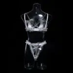 Wholesale White Pearl Bra and Underwear Set in Tulle Front Show Wholesale White Pearl Bra and Underwear Set in Tulle Front Show