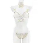 Conjunto de lingerie com tiras brancas por atacado com gargantilha Bralette
