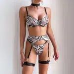 Wholesale Zebra Bra and Panty Set with Matching Accessories