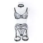 Wholesale Zebra Bra and Panty Set with Matching Accessories Front View