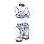 Wholesale Zebra Bra and Panty Set with Matching Accessories Side View