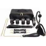Musta tukkunahkainen Bondage Restraints Starter Kit01
