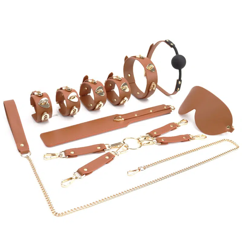 Brown Wholesale Pink Passion Couples Kit with Gold Plated Love Decor Ruskea tukku vaaleanpunainen Passion Couples Kit kullattu Love Decor