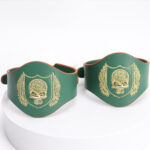 Grøn Engros Skull Broderet Bondage Gear ankelmanchet