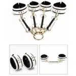 Tukkumyynti Bondage Restraint Kit -värinen musta ja punainen Device Equipment -mansetin yksityiskohdilla