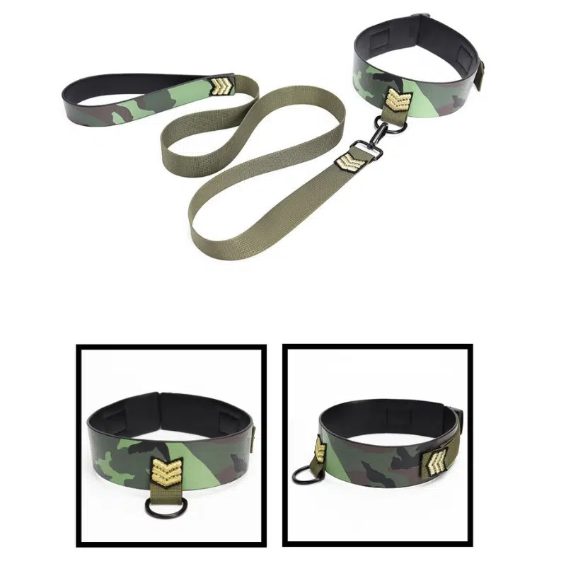 Wholesale Camouflage Bondage Equipment for Army Cosplay collar details
