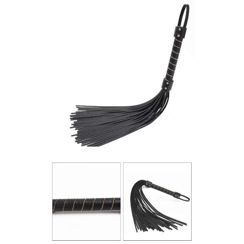 Wholesale Dominatrix Kit with Gold Bead Chain Decor whip