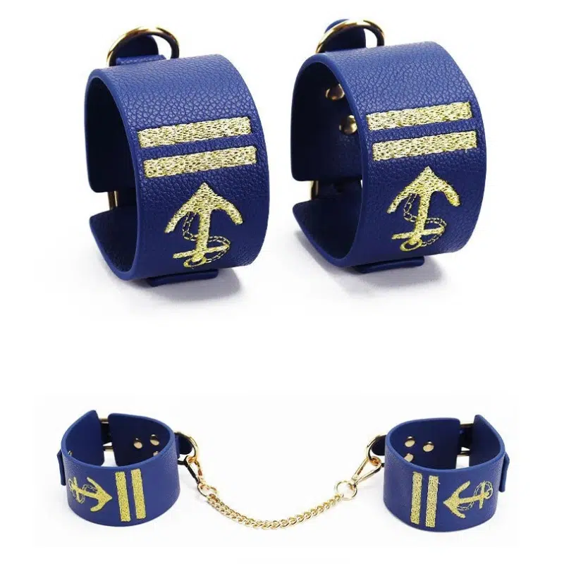 Kit inicial Dominatrix por atacado com detalhes de punho bordado azul marinho