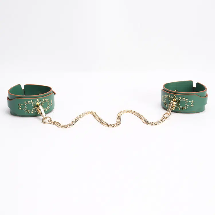 Atacado Fox Pattern Soft Bondage Gear com manguito de mão verde banhado a ouro