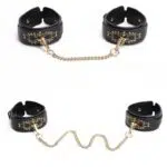 Équipement de bondage de la série Fox en gros avec détails de manchette plaqués or