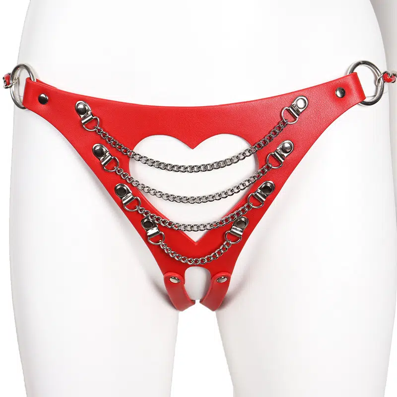 Engros Kinky læder slid Bondage bh og trusse sæt trusse detaljer