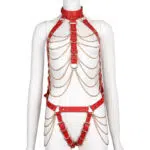 Partihandel Läder Bondage Sexig outfit i kedja stil