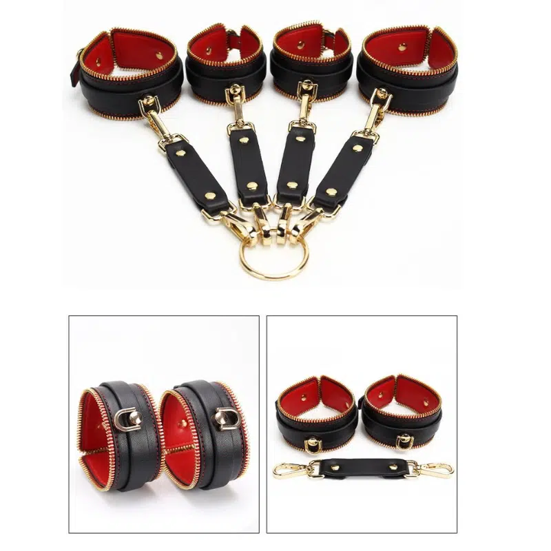 Wholesale Professional Bondage Equipment with Metal Zipper Frame cuff details