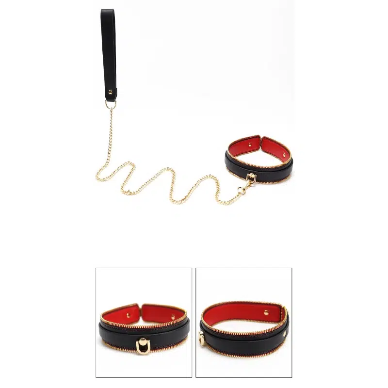 Wholesale Professional Bondage Equipment with Metal Zipper Frame leash details