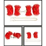 Kit Bondage Rojo con detalles en puños con Lazo al por mayor