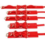 Kit de bondage vermelho por atacado com detalhes de tiras em arco