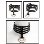 Kit de bondage vermelho por atacado com coleira de equipamento oco