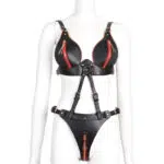 Ensemble de sous-vêtements de bondage sexy en gros avec fermeture à glissière en métal Ensemble de sous-vêtements de bondage sexy en gros avec fermeture à glissière en métal