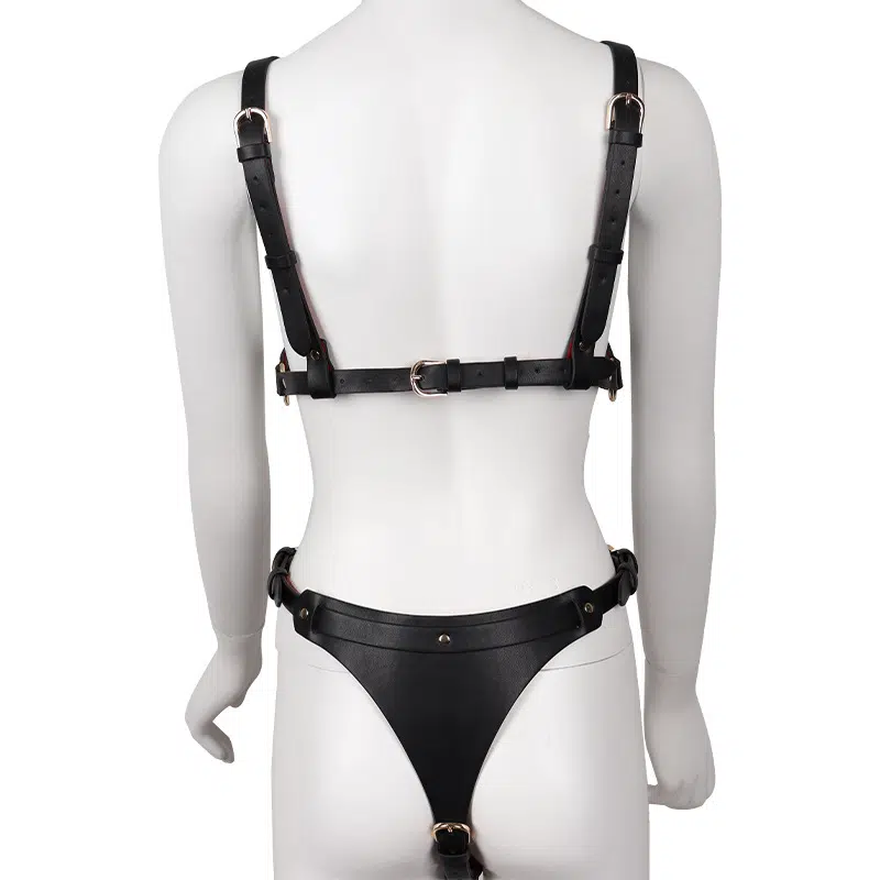 Wholesale Sexy Bondage Underwear Set with Metal Zipper Back Show Ensemble de sous-vêtements de bondage sexy en gros avec fermeture à glissière en métal