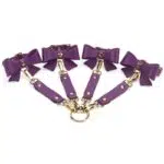 Tukku Solid Color Bondage Gear kanssa Bow Decoration ranneke show