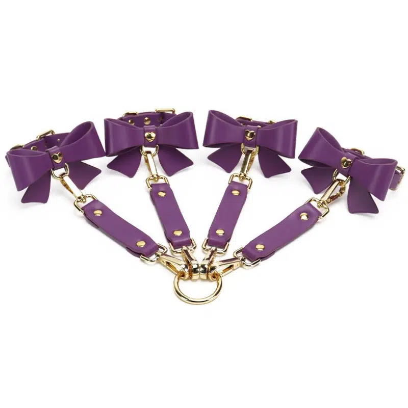Tukku Solid Color Bondage Gear kanssa Bow Decoration ranneke show