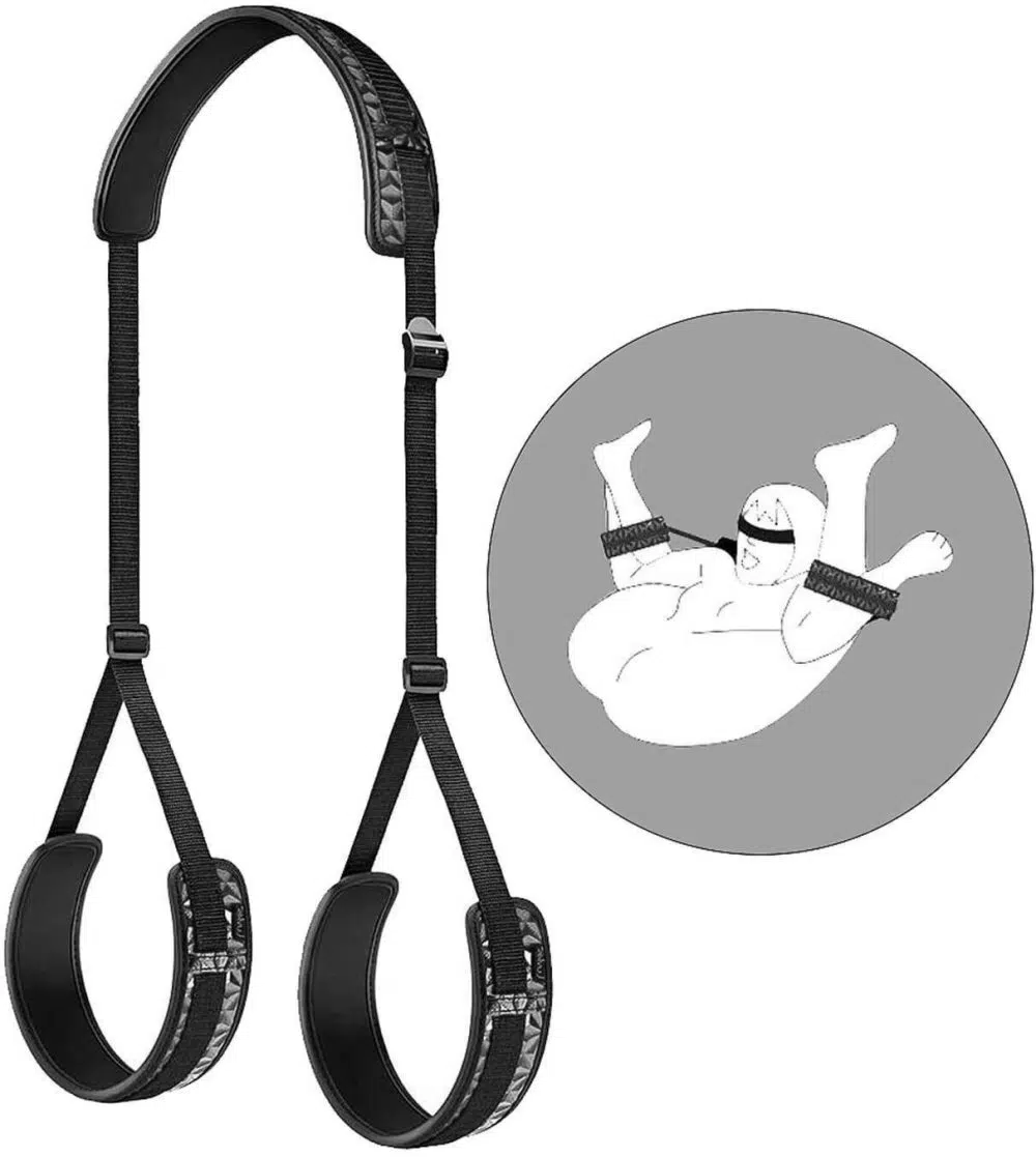 Wholesale Bondage Leg Restraints in Diamond Pattern Black