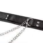 Großhandel Leder-Bondage-Halsband mit Nippelklemmen, schwarze Details vorne