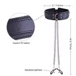 Großhandel Leder-Bondage-Halsband mit Nippelklemmen-Länge
