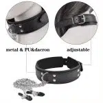 Großhandel Leder-Bondage-Halsband mit Nippelklemmen, Größenangabe