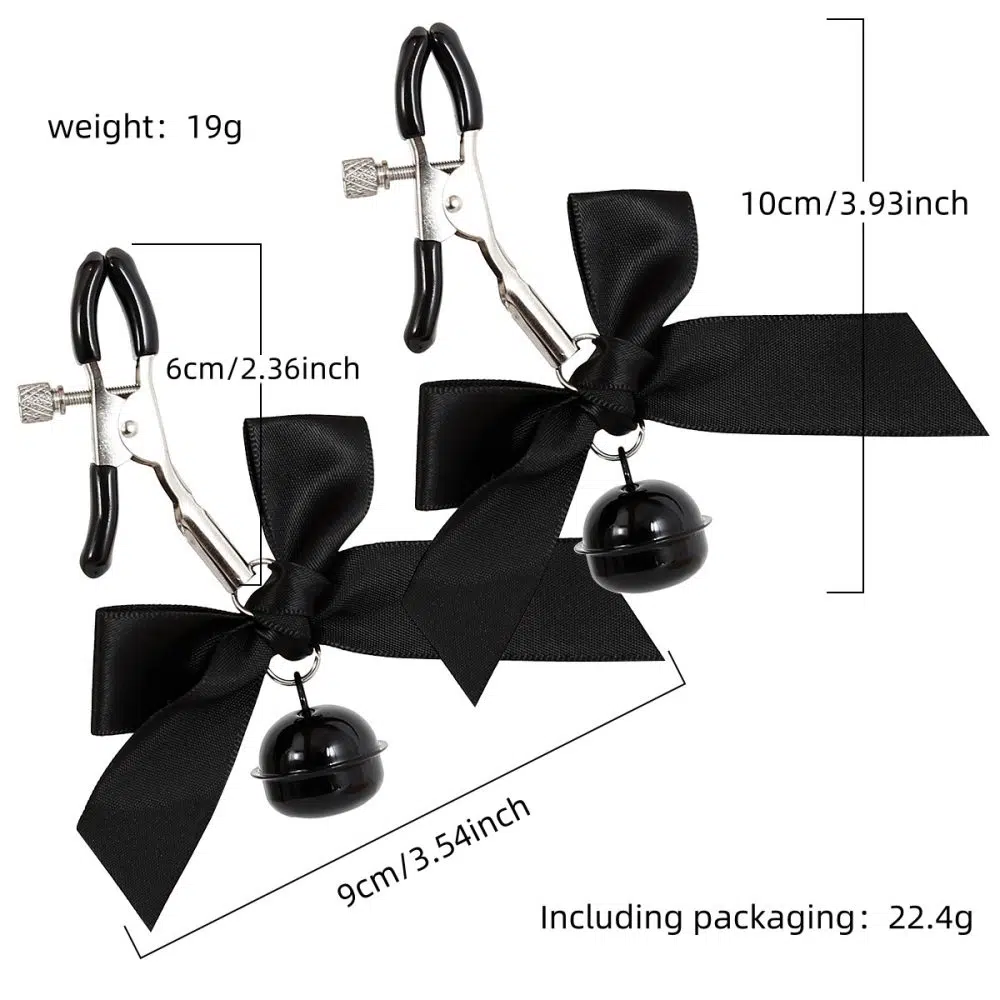 Wholesale Nipple Clamps with Bow Ribbon Size Großhandel mit Nippelklemmen in Schleifenbandgröße