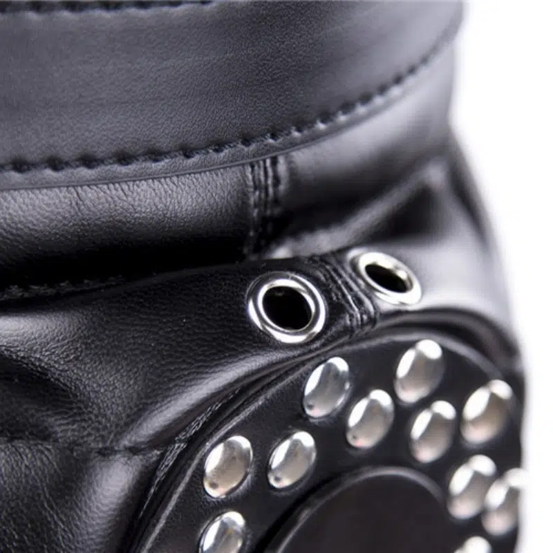 Wholesale Sexy Bondage Mask with Leather Dominatrix Hood details