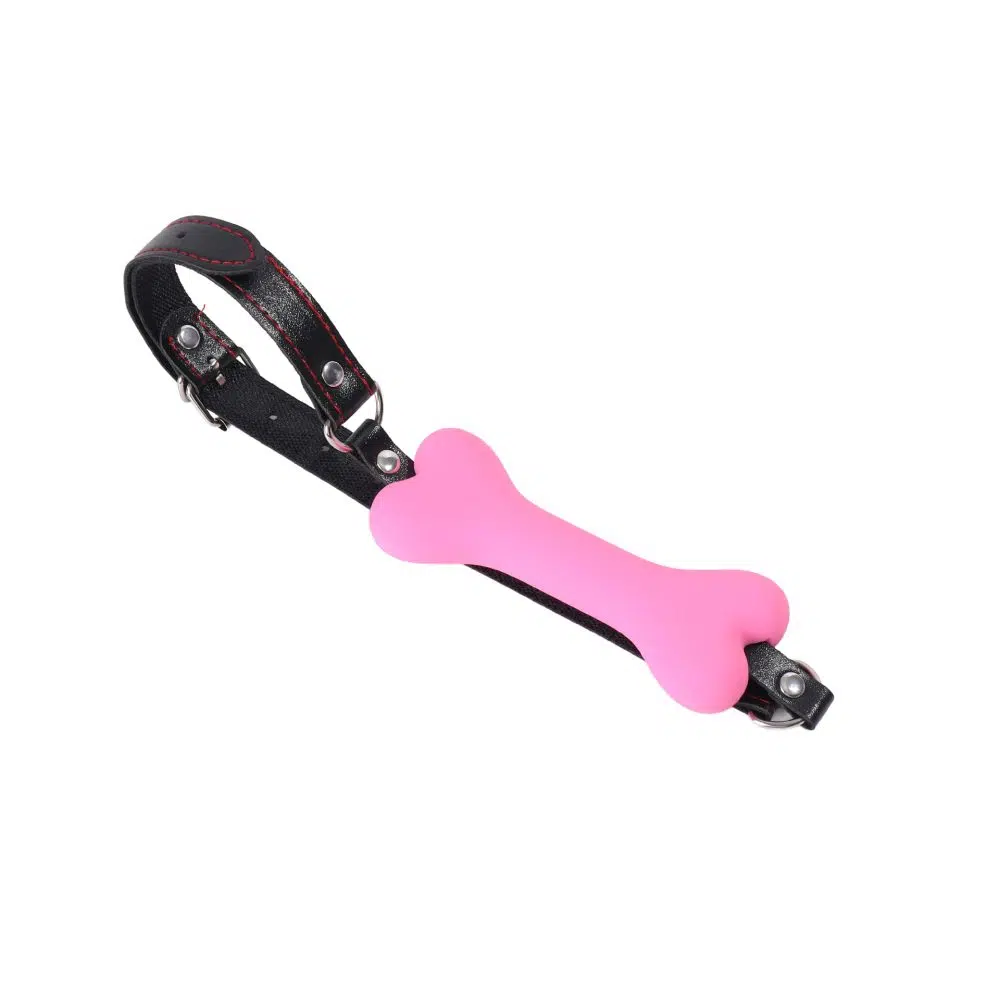 Engros Silikone Open Mouth Gag Bone i flere farver Pink