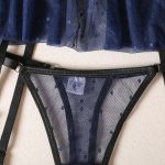 Azure Polka Dot Sheer Bralette Ensemble Trosa Detaljer