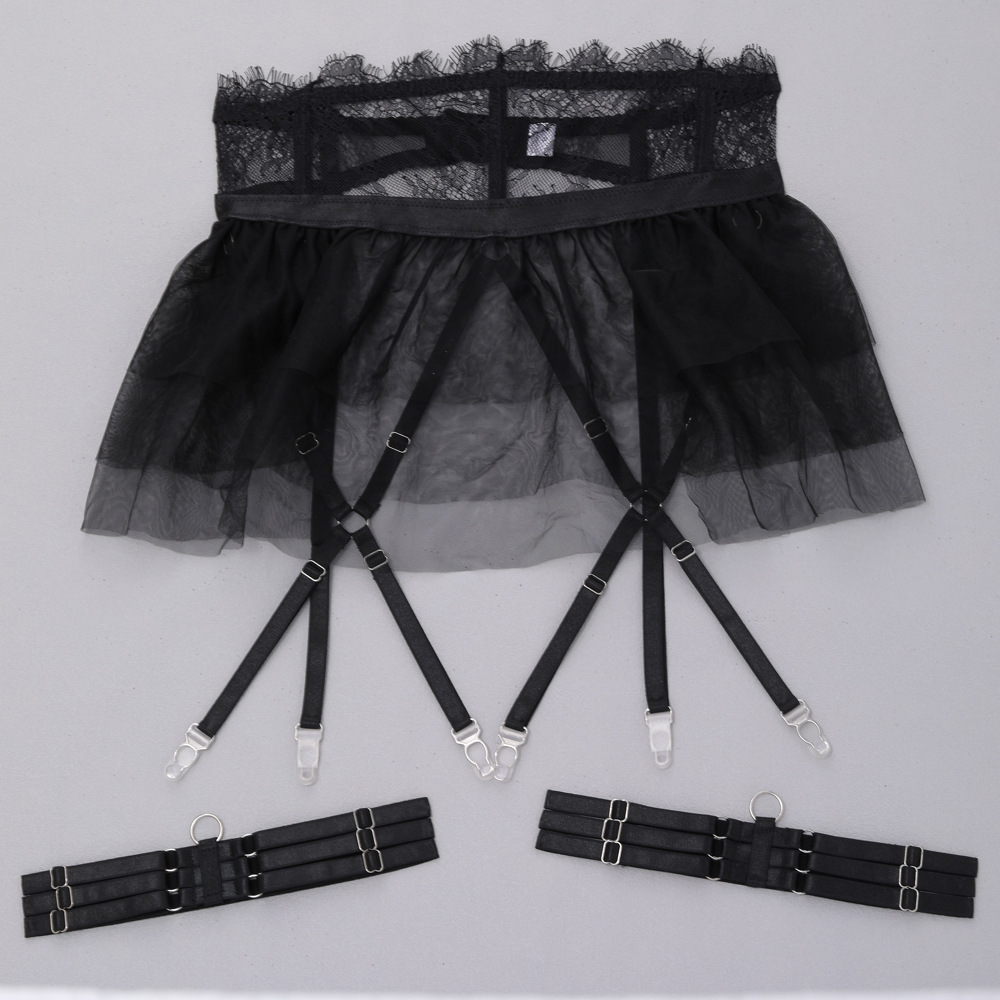 Black Delicate Shadow Sheer Bra and Panty Set Waist Details Черный комплект из прозрачного бюстгальтера и трусиков Delicate Shadow с деталями на талии