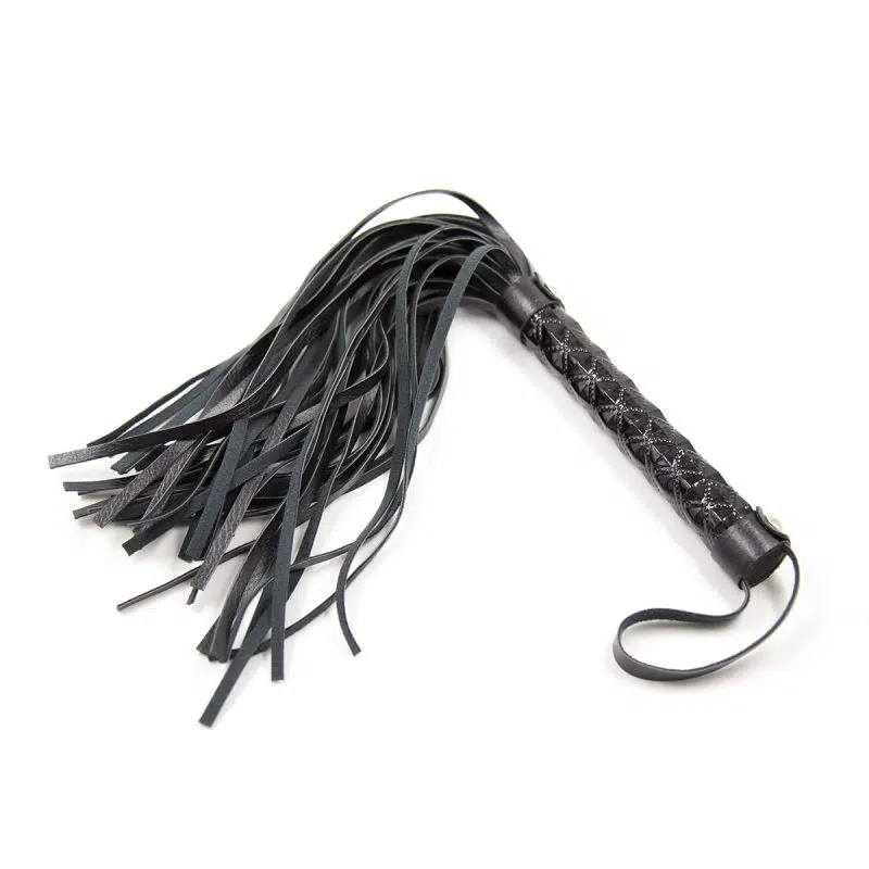 Black Shimmering Red Glitter Flogger Show