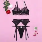 Conjunto de sujetador y panty transparente Elegance con tirantes Vista general Conjunto de sujetador y panty transparente Elegance con tirantes Vista general