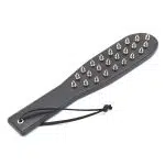 Intrepid Studded Leather BDSM Paddle Display