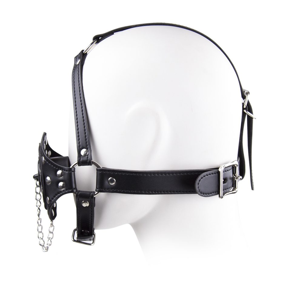 Intrigue Leather BDSM Horse Mask Side Display Intrigue Läder BDSM Horse Mask Side Display