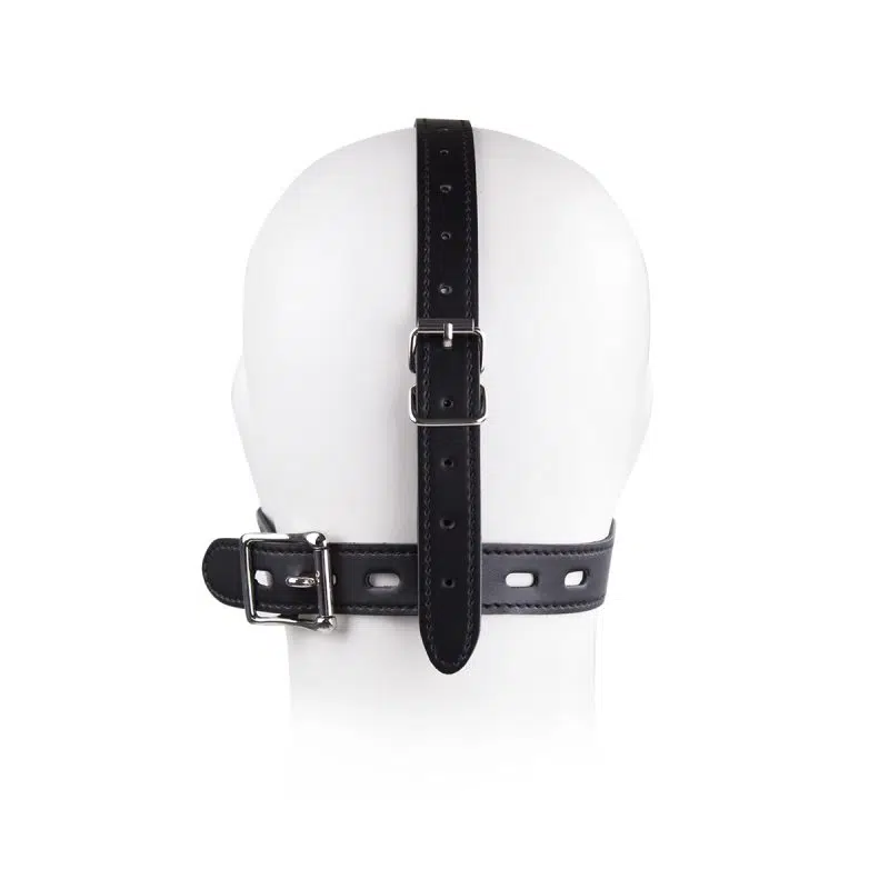 Masque de cheval BDSM en cuir Intrigue. Retour Afficher