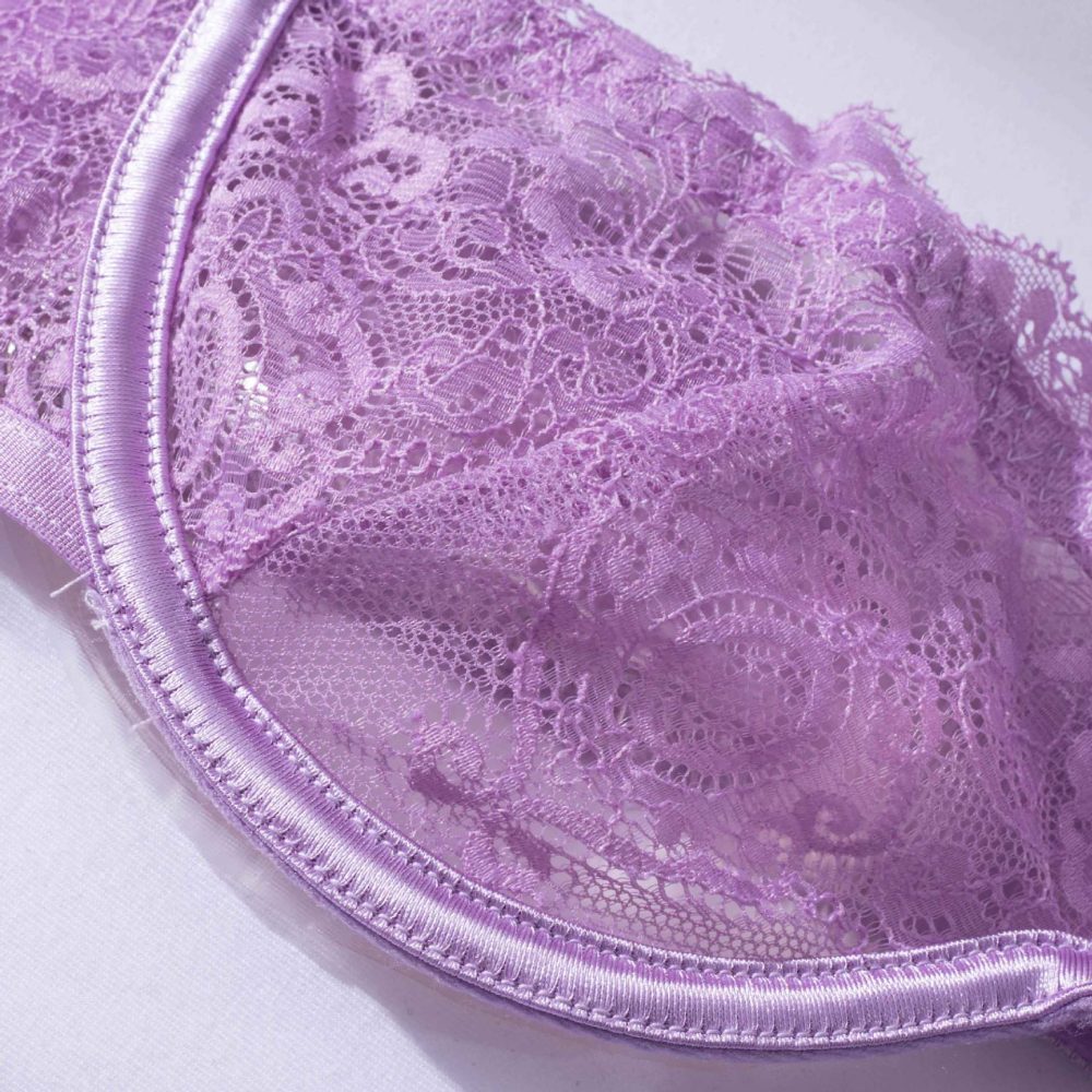Lavender Whisper Sheer Balconette Lingerie Set Bra Show Lavendel Whisper Sheer Balconette Underkläder Set BH Show