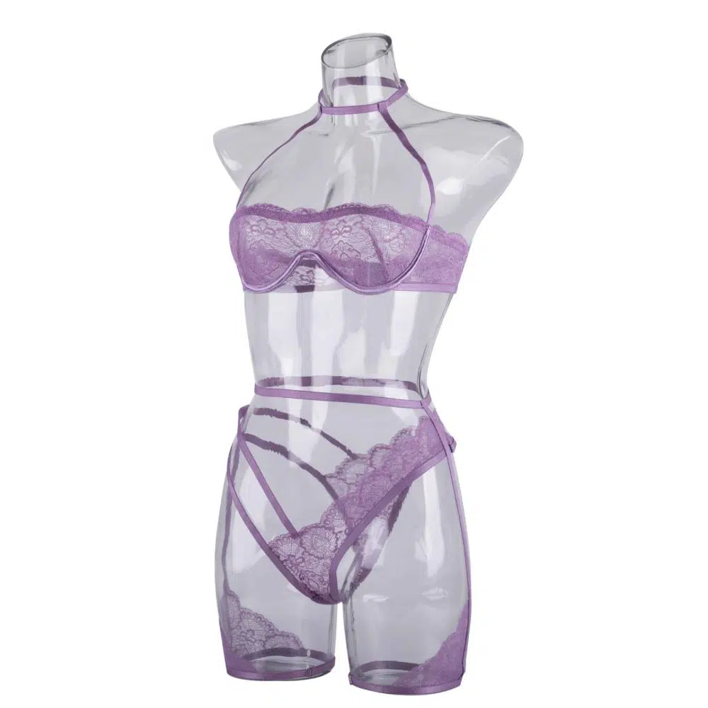 Lavender Whisper Sheer Balconette Alusvaatteet Set Sivunäkymä