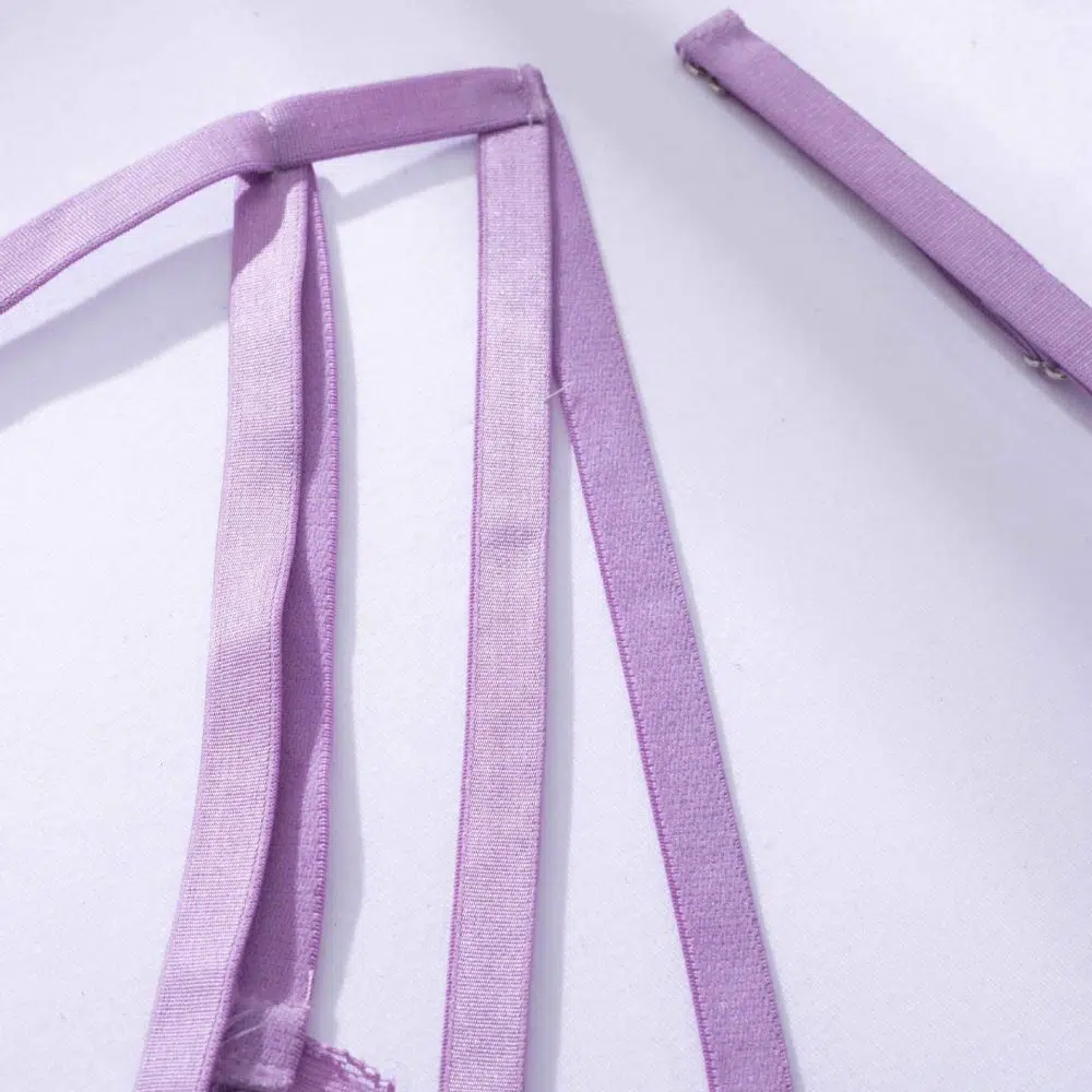 Lavender Whisper Sheer Balconette Alusvaatteet Set Strapy Details