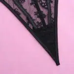 Midnight Allure Black Lace Corset Panty Details